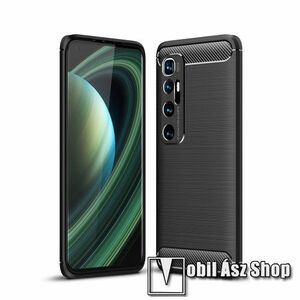 OTT! CARBON szilikon védő tok / hátlap - FEKETE - karbon mintás, ERŐS VÉDELEM! - Xiaomi Mi 10 Ultra kép