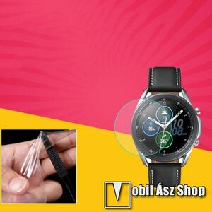 Samsung Galaxy Watch3 45mm, TPU okosóra képernyővédő fólia, 1db, Clear, törlőkendővel kép