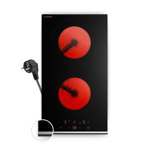 Klarstein Verosteel üvegkerámia főzőlap, Minimalista, nagy teljesítményű, 2 főzőzóna, 3000 W, 30 cm kép