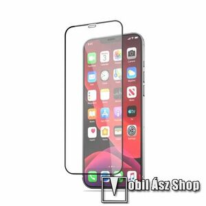 MOCOLO előlap védő karcálló edzett üveg, TELJES KIJELZŐT VÉDI - FEKETE - 9H, 0, 33mm, Arc Edge, A teljes felületén tapad! - APPLE iPhone 12 mini - GYÁRI kép
