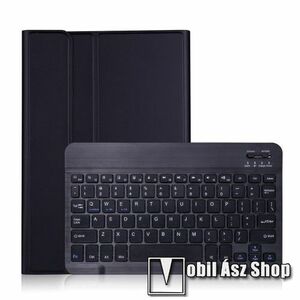 Notesz / mappa tok - FEKETE - oldalra nyíló, mágneses záródás, asztali tartó funkció, kivehető bluetooth billentyűzet (ANGOL KIOSZTÁSÚ!) - SAMSUNG Galaxy Tab S8 (SM-X700/706) / Tab S7 (SM-T870/T875/T876B) kép