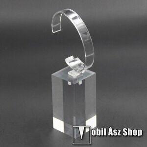 UNIVERZÁLIS okosóra tartó állvány / asztali tartó - ÁTLÁTSZÓ - műanyag, méret: 6cm x 4cm x 4cm kép