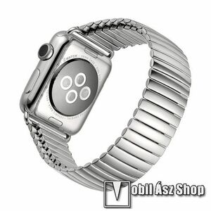 Fém okosóra szíj - EZÜST - flexibilis, rozsdamentes acél, 200mm hosszú, 200-300mm-es csuklóméretig ajánlott - APPLE Watch Series 1/2/3 38mm / 4/5/6/SE 40mm / 7/8/9 41mm kép