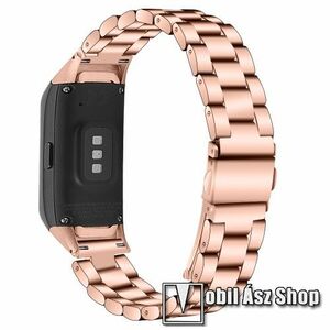 Okosóra szíj - rozsdamentes acél, csatos - ROSE GOLD - 191mm hosszú, 140mm-től 193mm-es méretű csuklóig ajánlott - SAMSUNG SM-R370 Galaxy Fit kép