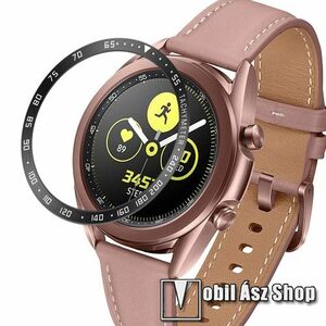 Okosóra lünetta védő rozsdamentes acél - a másodpercmutató segítségével a tachymeter skáláról leolvashatod az óránkénti átlagsebességet - FEKETE / FEHÉR - SAMSUNG Galaxy Watch3 41mm (SM-R855F) kép