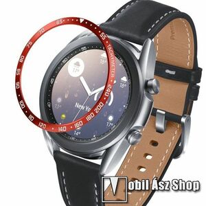 Okosóra lünetta védő rozsdamentes acél - a másodpercmutató segítségével a tachymeter skáláról leolvashatod az óránkénti átlagsebességet - PIROS - SAMSUNG Galaxy Watch3 41mm (SM-R855F) kép