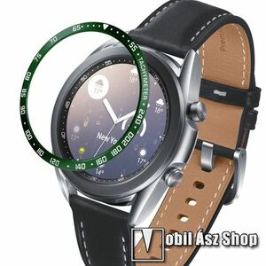 Okosóra lünetta védő rozsdamentes acél - a másodpercmutató segítségével a tachymeter skáláról leolvashatod az óránkénti átlagsebességet - ZÖLD - SAMSUNG Galaxy Watch3 41mm (SM-R855F) kép