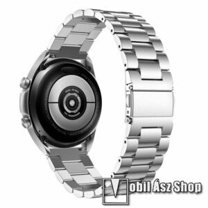 Fém okosóra szíj - EZÜST - rozsdamentes acél, csatos, 170mm hosszú, 20mm széles - SAMSUNG Galaxy Watch 42mm / Xiaomi Amazfit GTS / Galaxy Watch3 41mm / HUAWEI Watch GT 2 42mm / Galaxy Watch Active / Active 2 kép