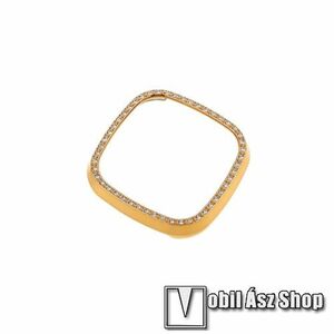 Okosóra műanyag védő tok / keret - ARANY - Strasszkővel díszített - Fitbit Versa 3 / Fitbit Sense kép