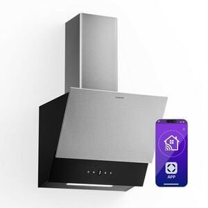 Klarstein Verosteel páraelszívó, Elegáns, minimalista, nagy teljesítményű, A energiaosztály, 624 m³/h, 45 cm kép