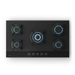 Klarstein Velaire gáztűzhely, 5 égős elektromos gyújtással, Földgázzal és LPG-vel kompatibilis, 10400 W, 90 cm kép