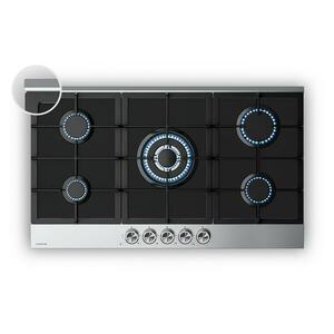 Klarstein Verosteel gázfőzőlap, 5 égőfej, elektromos gyújtás, földgázzal és LPG-vel kompatibilis, 10400W, 90cm kép