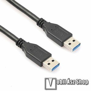 Adatátviteli kábel / USB töltő - USB 3.0 APA / USB 3.0 APA csatlakozó, 1m hosszú, 5Gbps - FEKETE kép