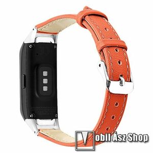 Okosóra szíj - NARANCSSÁRGA - valódi bőr - SAMSUNG SM-R370 Galaxy Fit kép