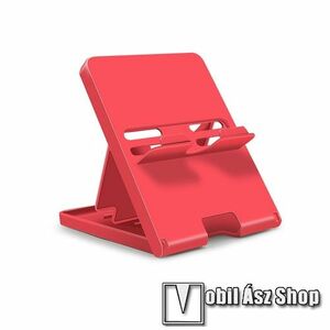 UNIVERZÁLIS asztali tartó, állvány Nintendo Switch / Nintendo Lite-hoz - csúszásgátló, összecsukható, 4 állítható szög 70°, 60°, 50°, 40° - PIROS kép