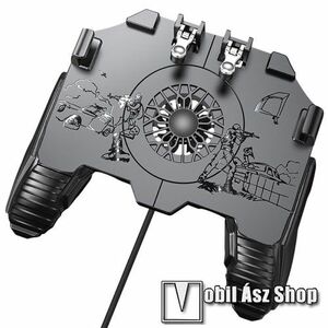 UNIVERZÁLIS Kontroller / Joystick - ravasz FPS játékokhoz, gamepad, beépített hűtőventilátor CSAK KÁBELLEL MÜKŐDIK!, 6.5"-os méretig kompatibilis okostelefonokkal - FEKETE kép