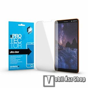 Xpro képernyővédő fólia - Clear - 1db, törlőkendővel, A képernyő sík részét védi! - NOKIA 7 plus (2018) - GYÁRI kép
