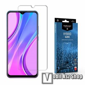 MYSCREEN HYBRIDGLASS Flexible 8H rugalmas edzett üveg képernyővédő fólia, 0, 15 mm vékony, a képernyő sík részét védi - ÁTLÁTSZÓ - Xiaomi Redmi 9 / Redmi 9 Prime - GYÁRI kép