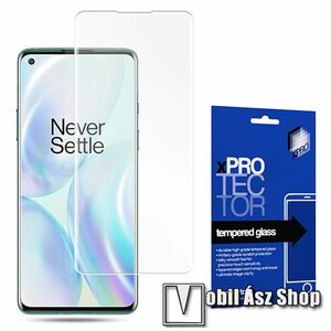 Xpro előlap védő karcálló edzett üveg - 0, 33 mm vékony, 9H, Arc Edge, A képernyő sík részét védi - Oneplus 8 - GYÁRI kép