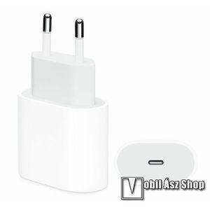 APPLE hálózati töltő - Type-C aljzat, 20W, gyorstöltés támogatás, MU7V2ZM/A kompatibilis, kábel nélkül! - FEHÉR - MHJE3ZM/A - GYÁRI kép