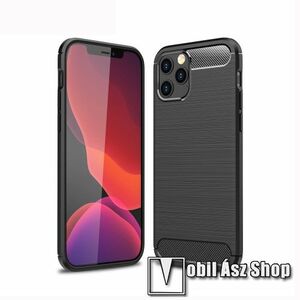 OTT! CARBON szilikon védő tok / hátlap - FEKETE - karbon mintás, ERŐS VÉDELEM! - APPLE iPhone 12 Pro Max kép