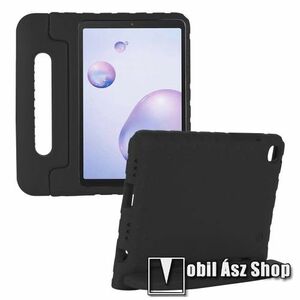 Shockproof EVA habszivacs védő tok / hátlap - FEKETE - hordozható, asztali tartó funkciós, ERŐS VÉDELEM! - SAMSUNG Galaxy Tab A7 10.4 (2020) (SM-T500/T505) / (2022) (SM-T509) kép