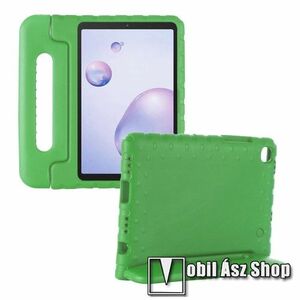 Shockproof EVA habszivacs védő tok / hátlap - ZÖLD - hordozható, asztali tartó funkciós, ERŐS VÉDELEM! - SAMSUNG Galaxy Tab A7 10.4 (2020) (SM-T500/T505) / (2022) (SM-T509) kép