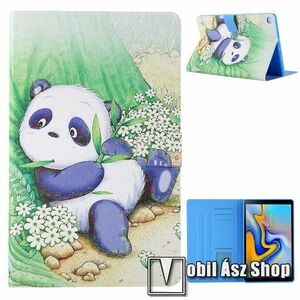 Notesz tok / mappa tok - PANDA MINTÁS - asztali tartó funkciós, oldalra nyíló, rejtett mágneses záródás, bankkártyatartó zsebekkel, szilikon belső - SAMSUNG Galaxy Tab A7 10.4 (2020) (SM-T500/T505) / (2022) (SM-T509) kép