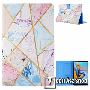 Notesz tok / mappa tok - MÁRVÁNY MINTÁS - asztali tartó funkciós, oldalra nyíló, rejtett mágneses záródás, bankkártyatartó zsebekkel, szilikon belső - SAMSUNG Galaxy Tab A7 10.4 (2020) (SM-T500/T505) / (2022) (SM-T509) kép