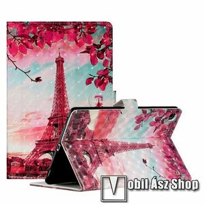Notesz tok / mappa tok - EIFFEL TORONY MINTÁS - asztali tartó funkciós, oldalra nyíló, rejtett mágneses záródás, bankkártyatartó zsebekkel, szilikon belső - SAMSUNG Galaxy Tab A7 10.4 (2020) (SM-T500/T505) / (2022) (SM-T509) kép