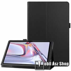 Notesz tok / mappa tok - FEKETE - asztali tartó funkciós, oldalra nyíló, tolltartó, műbőr belső - SAMSUNG Galaxy Tab A7 10.4 (2020) (SM-T500/T505) / (2022) (SM-T509) kép