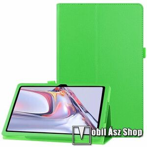 Notesz tok / mappa tok - ZÖLD - asztali tartó funkciós, oldalra nyíló, tolltartó, műbőr belső - SAMSUNG Galaxy Tab A7 10.4 (2020) (SM-T500/T505) / (2022) (SM-T509) kép
