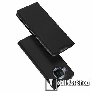 DUX DUCIS Skin Pro Series slim design notesz / mappa tok - FEKETE - asztali tartó funkciós, oldalra nyíló, rejtett mágneses záródás, bankkártyatartó zseb, szilikon belső - Xiaomi Mi 10T Lite 5G / Redmi Note 9 Pro 5G / Mi 10i 5G - GYÁRI kép