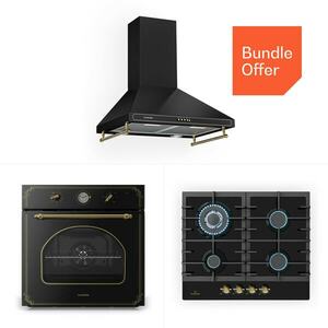 Klarstein Victoria 60 Tripple Set gáz, gázfőzőlap, sütő, páraelszívó kép