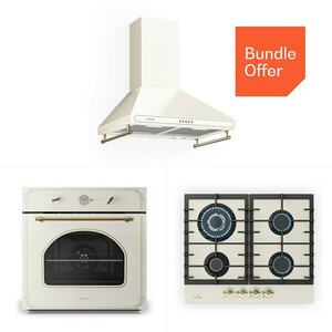 Klarstein Victoria 60 Tripple Set gáz, gázfőzőlap, sütő, páraelszívó kép