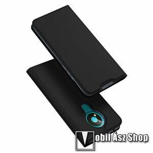 DUX DUCIS Skin Pro Series slim design notesz / mappa tok - FEKETE - asztali tartó funkciós, oldalra nyíló, rejtett mágneses záródás, bankkártyatartó zseb, szilikon belső - NOKIA 3.4 - GYÁRI kép