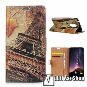 Notesz / mappa tok - EIFFEL TORONY MINTÁS - oldalra nyíló, rejtett mágneses záródás, belső zseb, asztali tartó funkció, szilikon belső - NOKIA 3.4 kép