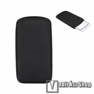 UNIVERZÁLIS álló tok - FEKETE - POUCH, belebújtathatós, neoprén - 195 x 105mm teljes hosszúság kép