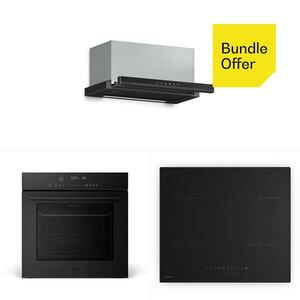 Klarstein Velaire indukciós főzőlap + Velaire beépített sütő + Velaire teleszkópos páraelszívó | 60 cm kép