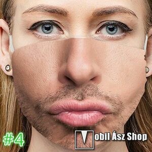 Szájmaszk - CSÜCSÖRÍTŐ SZÁJ MINTÁS - bőrbarát pamutból készül, mosható újrafelhasználható, hossza: kb. 20 cm, szélessége: kb. 15 cm kép