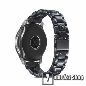 Okosóra műanyag szíj - FEKETE - csatos, 165mm hosszú, 22mm széles - SAMSUNG Galaxy Watch 46mm / Watch GT2 46mm / Watch GT 2e / Galaxy Watch3 45mm / Honor MagicWatch 2 46mm kép