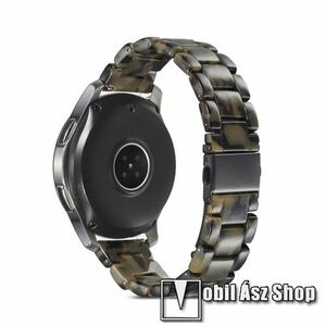 Okosóra műanyag szíj - SÖTÉTZÖLD - csatos, 165mm hosszú, 22mm széles - SAMSUNG Galaxy Watch 46mm / Watch GT2 46mm / Watch GT 2e / Galaxy Watch3 45mm / Honor MagicWatch 2 46mm kép