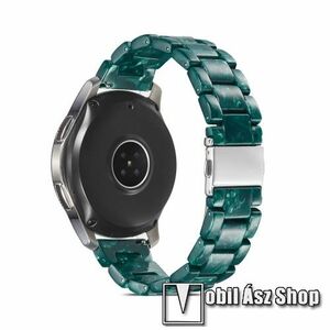 Okosóra műanyag szíj - ZÖLD - csatos, 165mm hosszú, 22mm széles - SAMSUNG Galaxy Watch 46mm / Watch GT2 46mm / Watch GT 2e / Galaxy Watch3 45mm / Honor MagicWatch 2 46mm kép