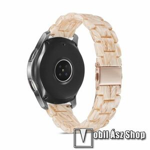 Okosóra műanyag szíj - BÉZS - csatos, 165mm hosszú, 22mm széles - SAMSUNG Galaxy Watch 46mm / Watch GT2 46mm / Watch GT 2e / Galaxy Watch3 45mm / Honor MagicWatch 2 46mm kép