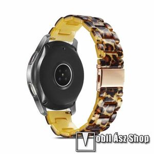 Okosóra műanyag szíj - LEOPÁRD MINTÁS - csatos, 165mm hosszú, 22mm széles - SAMSUNG Galaxy Watch 46mm / Watch GT2 46mm / Watch GT 2e / Galaxy Watch3 45mm / Honor MagicWatch 2 46mm kép