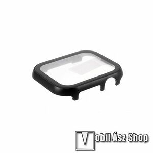 Okosóra alumínium védő keret - 9H edzett üveg előlap védő is! - FEKETE - APPLE Watch Series 4 / 5 / 6 / SE / SE (2022) 40mm kép