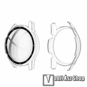 Okosóra műanyag védő tok / keret - ÁTLÁTSZÓ - 9H edzett üveg előlap védő is! - HUAWEI Watch GT 2 46mm kép