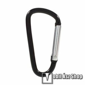 D-alakú alumínium karabiner - 1db - FEKETE kép