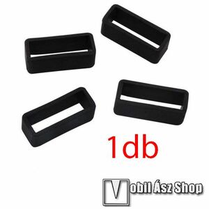 Okosóra szíj bújtató - 1db, szilikon, 12mm széles szíjakhoz, nem mérgező, mosható, A feltüntetett méret a bujtató belső szélességét jelöli! - FEKETE kép