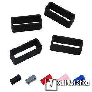 Okosóra szíj bújtató - 1db, szilikon, 14mm széles szíjakhoz, nem mérgező, mosható, A feltüntetett méret a bujtató belső szélességét jelöli! - Fekete kép